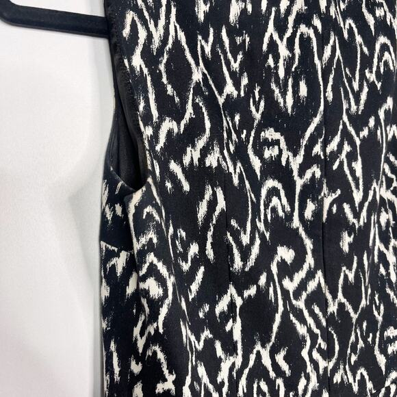 Elie Tahari for Nordstrom 4 Black White Abstract Printed Sheath Dress Sleeveless - Picture 9 of 13